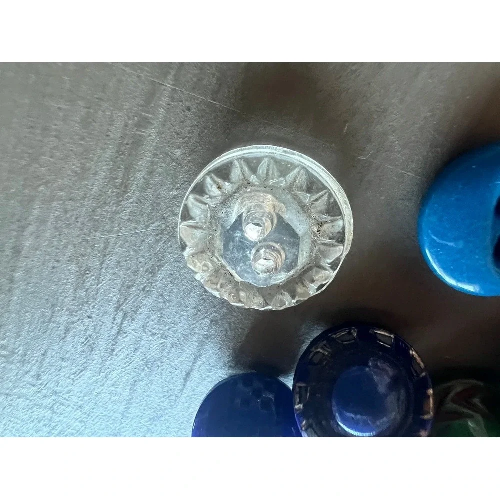 Vintage‎ Glass Buttons Lot 12pc Carved Art Deco Czech Retro Upcycled MCM Crafts